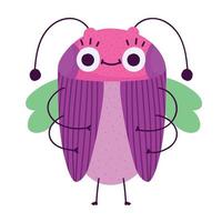 funny bug cartoon icon in isolated style vector