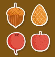 autumnal season fruits vector