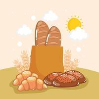 bread in bag vector