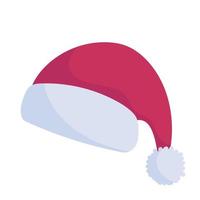 merry christmas, santa hat cartoon icon isolated vector