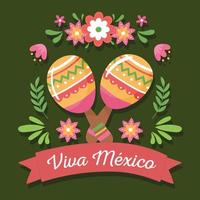 viva mexico celebration card vector