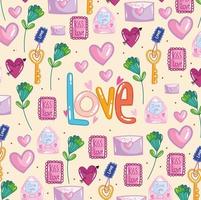 love and romantic pattern vector