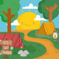 cute camping campsite vector