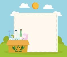 caja de basura para reciclar vector