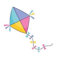 kite toy children cartoon icon design flat style vector