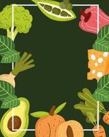 vegetables and fruit vector