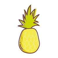 pineapple tropical fruit fresh food, line and fill icon vector