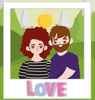 amor pareja en una foto vector