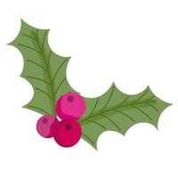 merry christmas, holly berry decoration icon isolation vector