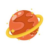 space planet saturn astronomy adventure explore cartoon flat style vector