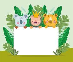 cute jungle animals vector