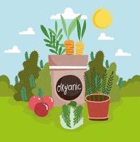 organic vegetables in pot vector