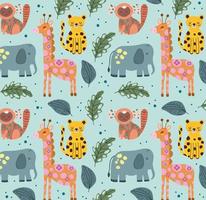 jungle animals background vector