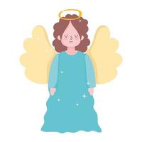 nativity, angel cartoon character manger vector