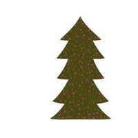 merry christmas, tree with decorative balls celebration icon isolation vector