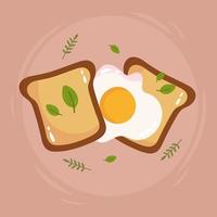 healthy eggs and bread vector