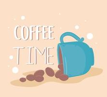 cartel de la hora del café vector