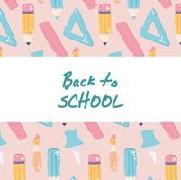 back to school card vector