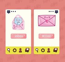 love message inbox phone cute vector