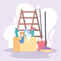 house cleaning tools vector