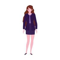 business woman character professional flat isolated design vector