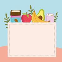 fresh fruits and beverage vector
