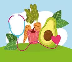 healthy fresh vegetables vector