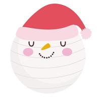 merry christmas snowman face cartoon decoration celebration icon design vector