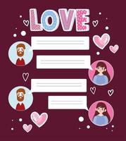 couple messages love vector