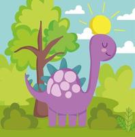 cartoon cute dinosaur vector