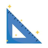 Regreso a la escuela icono de suministro de regla triangular imagen isoalted vector