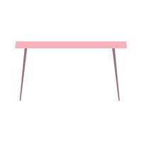 muebles de mesa rosa dibujos animados estilo plano aislado vector