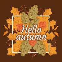 hello autumn background vector