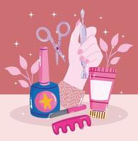 hand with manicure tool vector