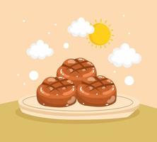 baked buns breads vector