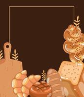 fresh bread of bakery vector