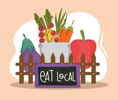 eat local vegetables vector