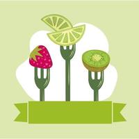 healthy food fruits vector