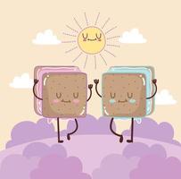 funny ice cream cookies vector