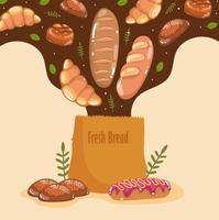 falling bread in the bag vector