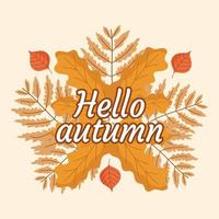 hello autumn inscription vector