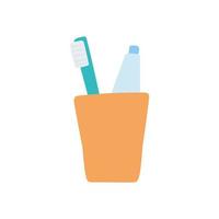 toothbrush and toothpaste vector