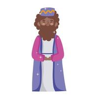 nativity, balthazar wise king manger cartoon vector