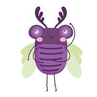 funny bug animal cartoon icon in isolated style vector