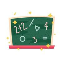 back to school chalkboard with numbers class icon vector