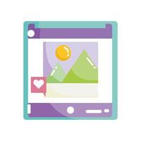 social media mobile photo image like icon flat design vector