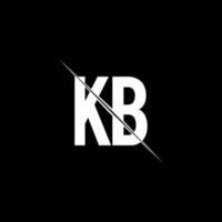 KB logo monogram with slash style design template vector