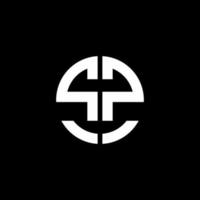 SZ monogram logo circle ribbon style design template vector
