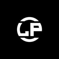 LP logo monogram isolated on circle element design template vector