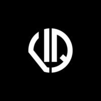 ZQ monogram logo circle ribbon style design template vector